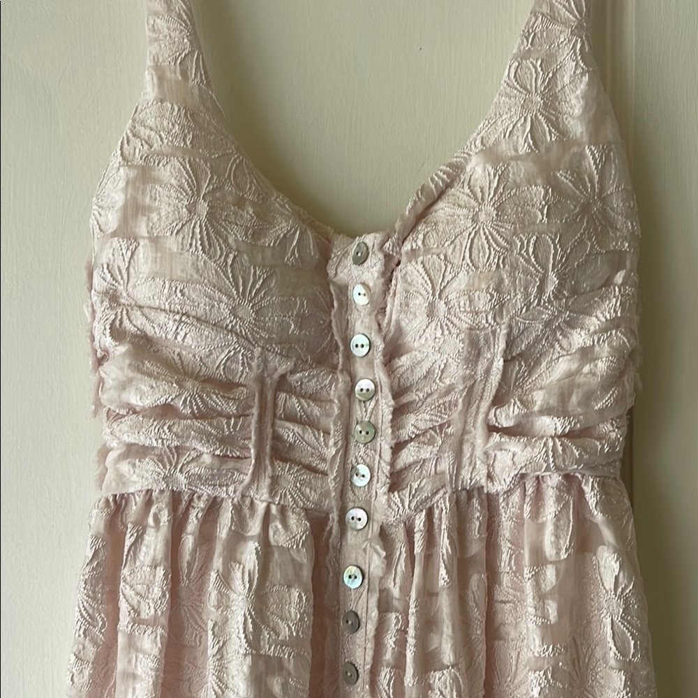 Pink Floral Embroidered Dress